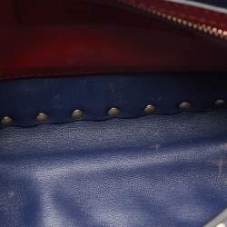 Pre Owned Valentino Blue Quilted Leather Medium Rockstud Spike VLTN Shoulder Bag