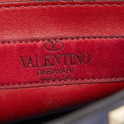 Pre Owned Valentino Blue Quilted Leather Medium Rockstud Spike VLTN Shoulder Bag