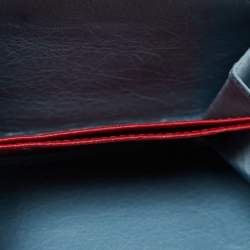 Pre Owned Valentino Red Leather Rockstud Spike Compact Wallet