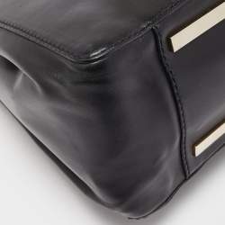 Pre Owned Valentino Black Leather and Lace Lace Demetra Tote