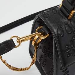 Valentino Black Leather VLogo Top Handle Bag