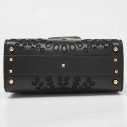 Valentino Black Leather VLogo Top Handle Bag