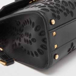 Valentino Black Leather VLogo Top Handle Bag