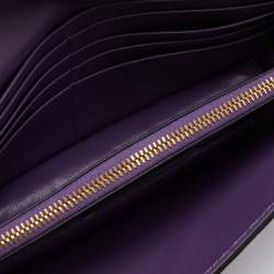 Pre Owned Valentino Purple Ostrich Leather VSling Wallet on Chain