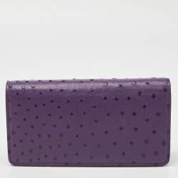 Pre Owned Valentino Purple Ostrich Leather VSling Wallet on Chain