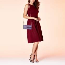 Pre Owned Valentino Purple Ostrich Leather VSling Wallet on Chain