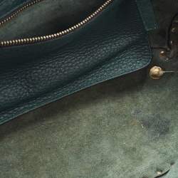 Pre Owned Valentino Green Leather Small Rockstud Trapeze Tote