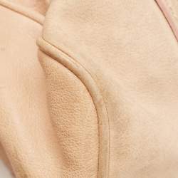 Pre Owned Valentino Peach Leather Crystals Embellished Catch Satchel