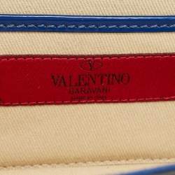 Pre Owned Valentino Blue Patent Leather Crossbody Bag