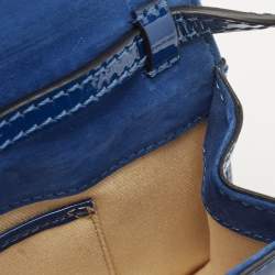 Pre Owned Valentino Blue Patent Leather Crossbody Bag