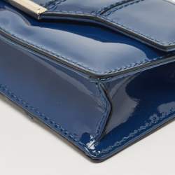 Pre Owned Valentino Blue Patent Leather Crossbody Bag