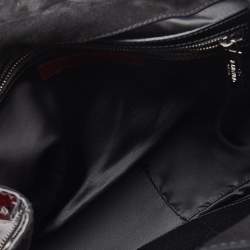 Pre Owned Valentino Black Patent Leather Crystals Catch Satchel