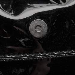 Pre Owned Valentino Black Patent Leather Crystals Catch Satchel