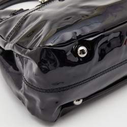 Pre Owned Valentino Black Patent Leather Crystals Catch Satchel