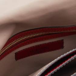 Valentino Red Leather Rockstud Wristlet Clutch