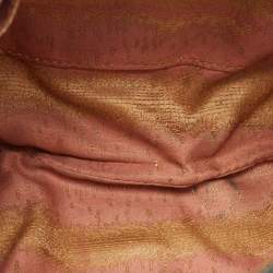 Pre Owned Valentino Dark Brown/Dark Blue Denim and Leather Catch Shoulder Bag