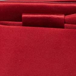 Pre Owned Valentino Red Satin Bow Clutch