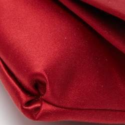 Pre Owned Valentino Red Satin Bow Clutch