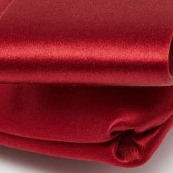 Pre Owned Valentino Red Satin Bow Clutch
