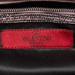 Pre Owned Valentino Pink/Peach Lizard Oversized Bow Clutch Bag