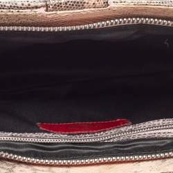 Pre Owned Valentino Pink/Peach Lizard Oversized Bow Clutch Bag