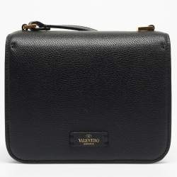 Pre Owned Valentino Black Leather Small VSling Shoulder Bag