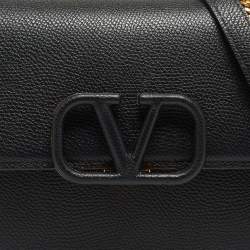 Pre Owned Valentino Black Leather Small VSling Shoulder Bag