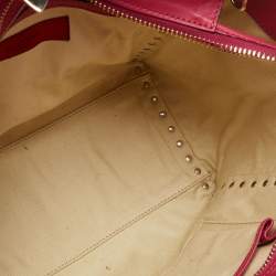 Pre Owned Valentino Pink Leather Rockstud Trapeze Tote