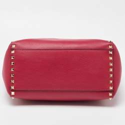 Pre Owned Valentino Pink Leather Rockstud Trapeze Tote