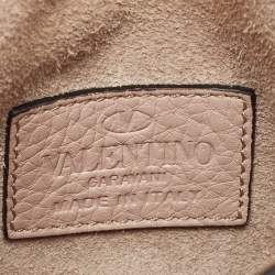 Valentino Beige Leather My Rockstud Top Handle Bag