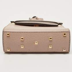 Valentino Beige Leather My Rockstud Top Handle Bag