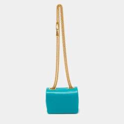 Valentino Teal Blue Leather Micro One Stud Crossbody Bag