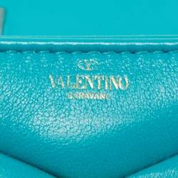 Valentino Teal Blue Leather Micro One Stud Crossbody Bag