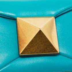 Valentino Teal Blue Leather Micro One Stud Crossbody Bag