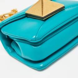 Valentino Teal Blue Leather Micro One Stud Crossbody Bag