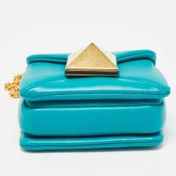 Valentino Teal Blue Leather Micro One Stud Crossbody Bag