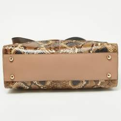 Pre Owned Valentino Beige Python and Leather Aphrodite Bow Bag