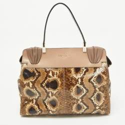 Pre Owned Valentino Beige Python and Leather Aphrodite Bow Bag