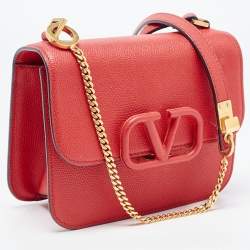 Valentino Red Leather Small VSling Shoulder Bag