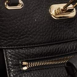 Pre Owned Valentino Black Leather Small Rockstud Trapeze Tote