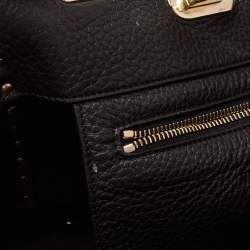 Pre Owned Valentino Black Leather Small Rockstud Trapeze Tote