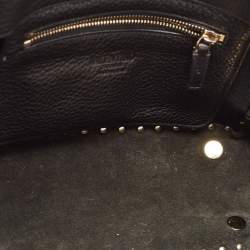 Pre Owned Valentino Black Leather Small Rockstud Trapeze Tote