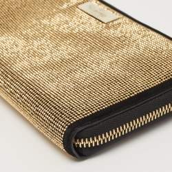 Pre Owned Valentino Black Suede and Studded Embellished Zip Around Continental Wallet