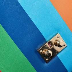 Pre Owned Valentino Multicolor Leather Medium Rockstud Glam Lock Flap Bag