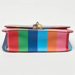 Pre Owned Valentino Multicolor Leather Medium Rockstud Glam Lock Flap Bag