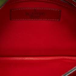 Pre Owned Valentino Multicolor Leather Rockstud Flap Wristlet Clutch