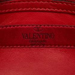 Pre Owned Valentino Multicolor Leather Rockstud Flap Wristlet Clutch