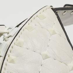 Pre Owned Valentino White Leather Rockstud Spike Belt Bag