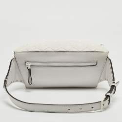 Pre Owned Valentino White Leather Rockstud Spike Belt Bag