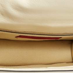 مملوكة مسبقًا Valentino Neon Yellow/Cream Leather Medium Rockstud Glam Lock Flap Bag